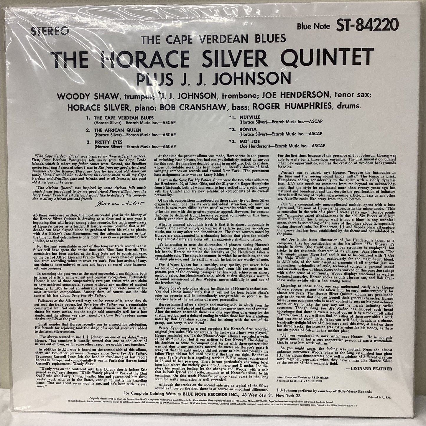 Horace Silver - The Cape Verdean Blues - Blue Note Music Matters LP