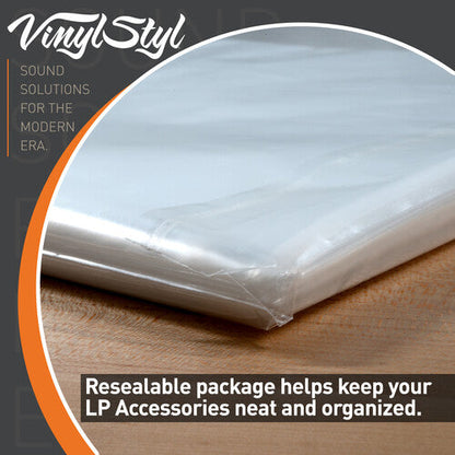 Vinyl Styl - 12Inch Vinyl Record Outer Sleeve Polyethylene - 100 Count (Clear)
