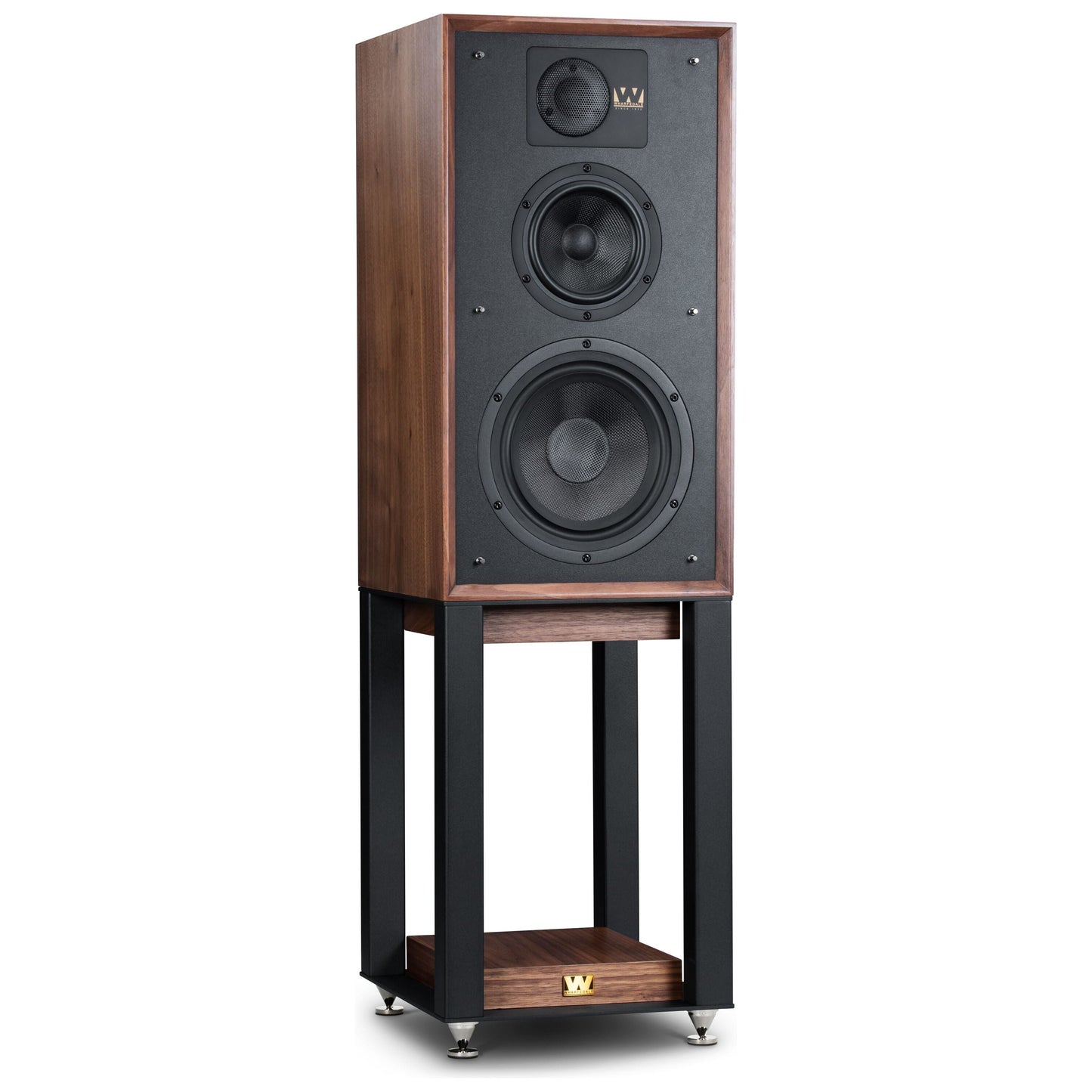 Wharfedale - Linton 85th Anniversary Walnut Bookshelf Speakers With Stands